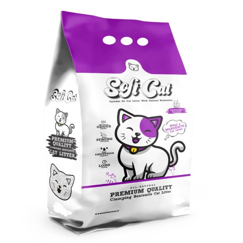 SOFT CAT LITIÈRE AGGLOMÉRANTE PARFUMÉ 10 L -LAVANDE-