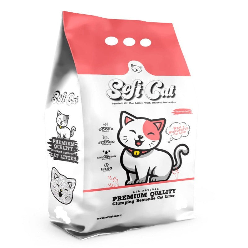 SOFT CAT LITIÈRE AGGLOMÉRANTE PARFUMÉ 10 L -BABY POWDER-