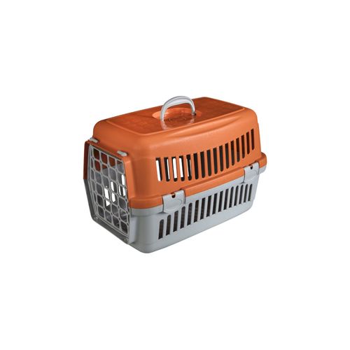 Cage de Transport Chat et chien 38*40*54cm Couleur : GRIS & ORANGE