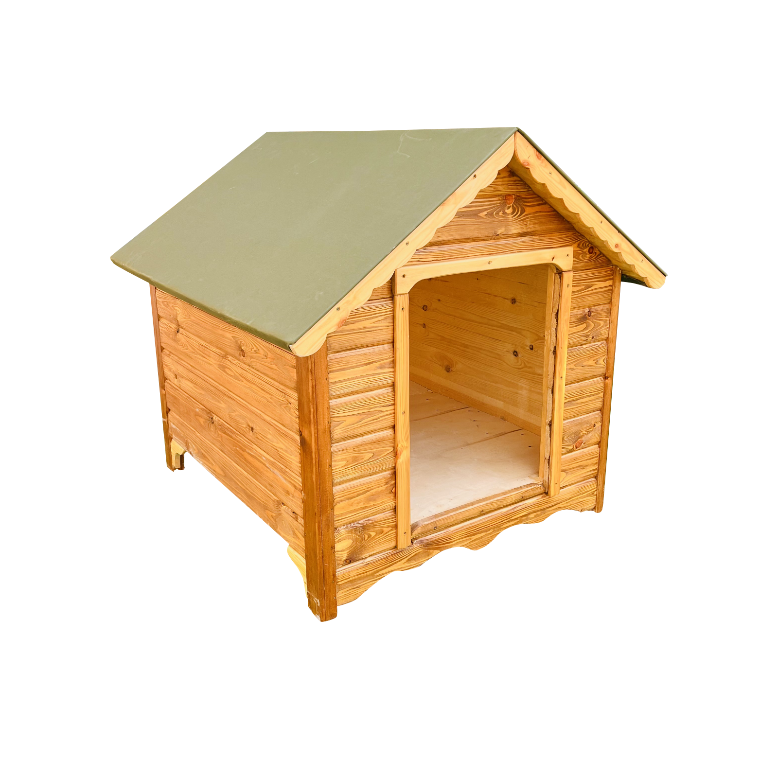 NICHE EN BOIS ROUGE POUR CHIEN MOYENNE: 82*72*90H