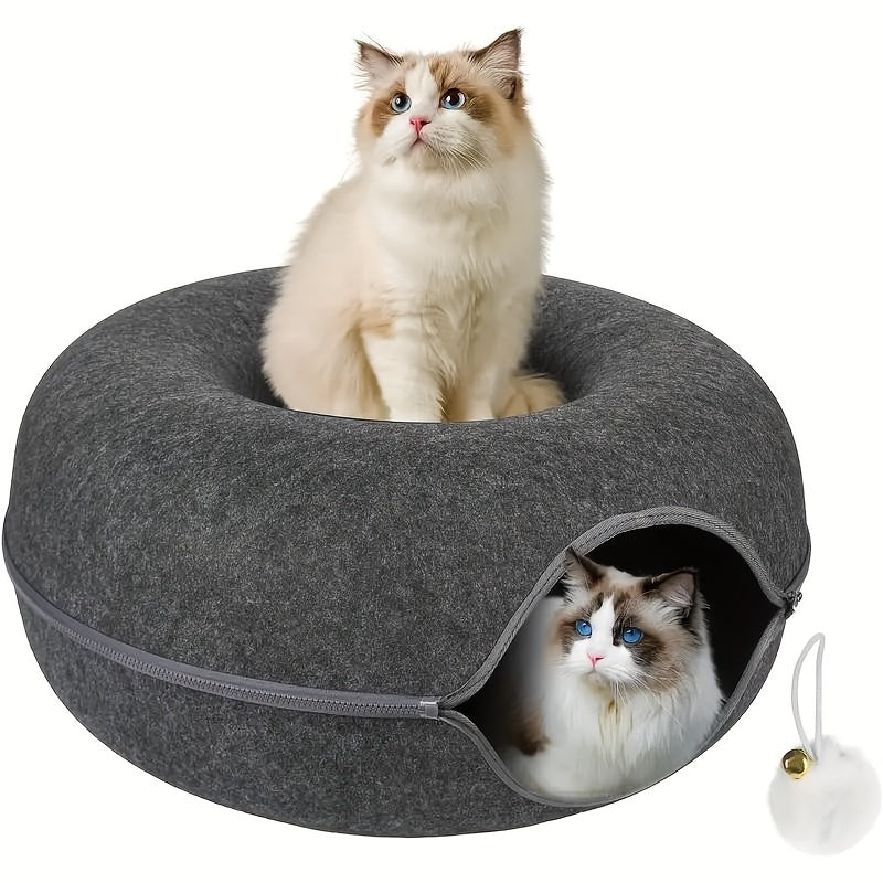DONUTS TUNNEL ET LIT POUR CHAT EN GRIS