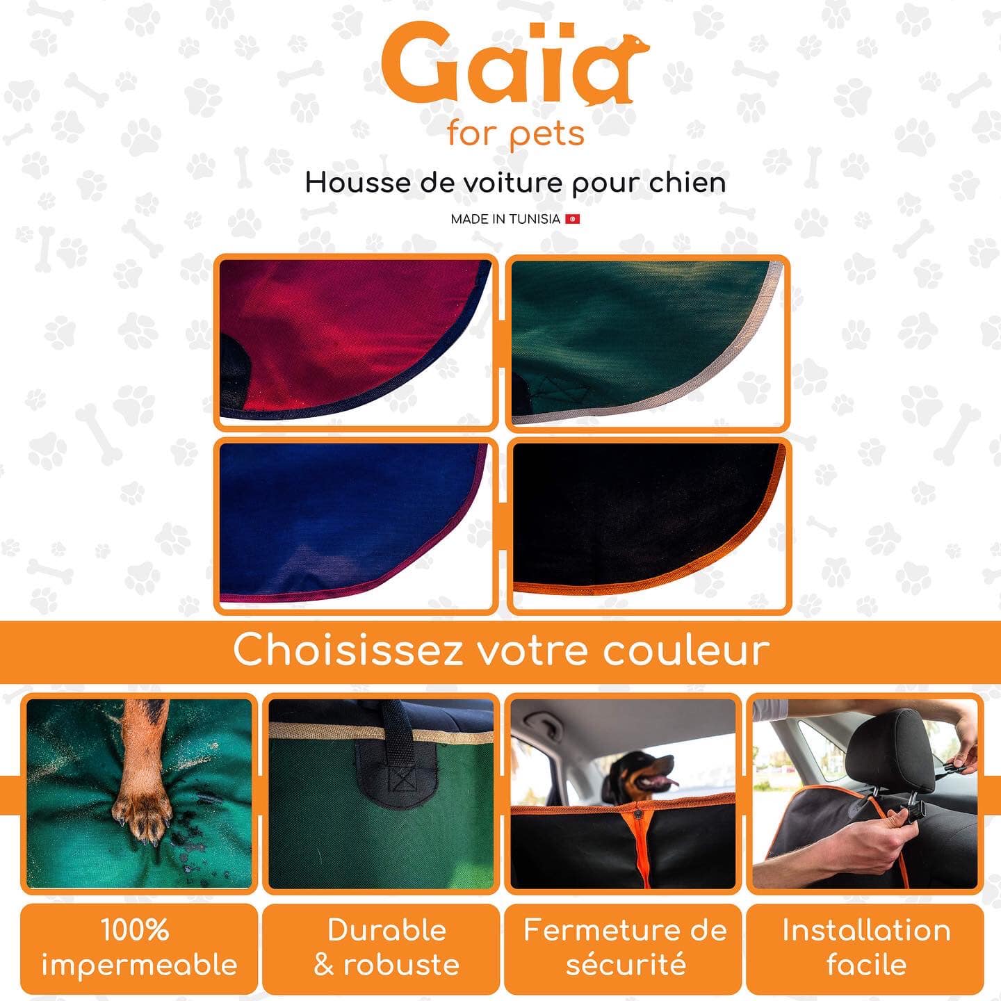 GAIA - HOUSSE DE VOITURE POUR CHIEN