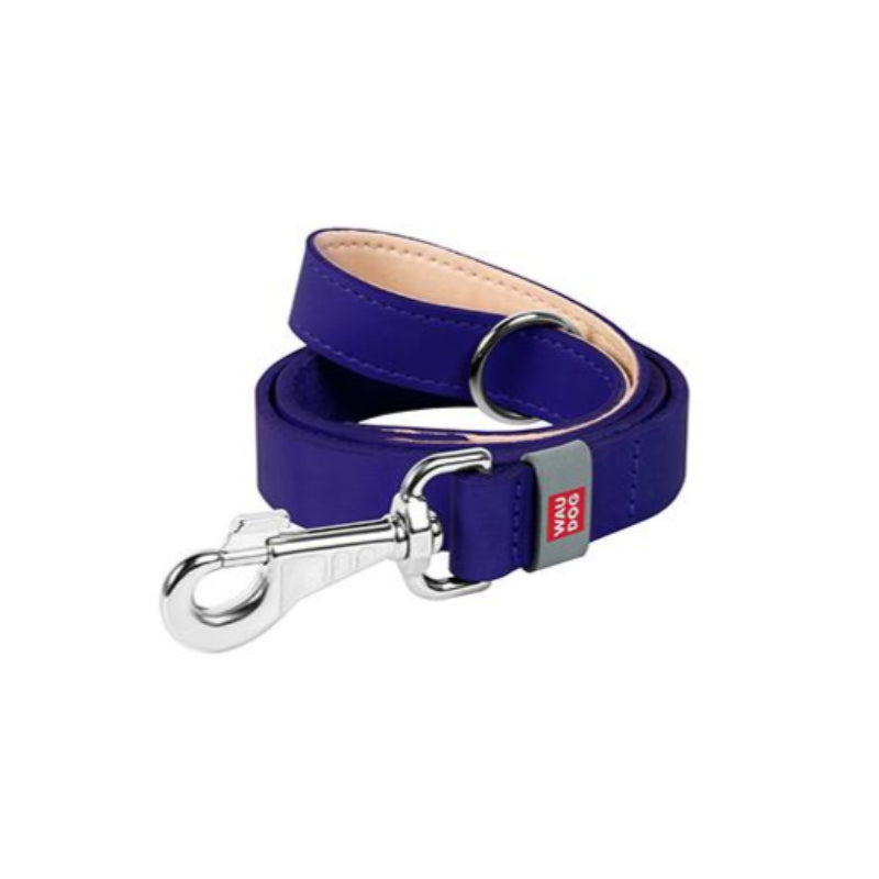 WAU DOG - LAISSE CUIR EN VIOLET