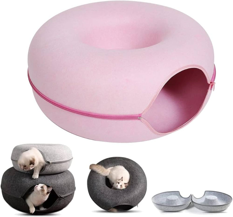DONUTS TUNNEL ET LIT POUR CHAT EN ROSE