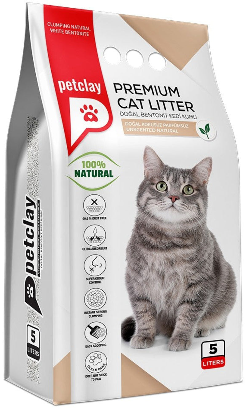 PETCLAY - LITIERE AGGLOMERANTE NATUREL 5L