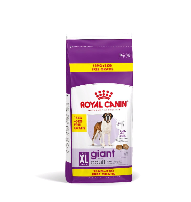 ROYAL CANIN ADULTE GIANT  15KG + 3KG OFFERTS