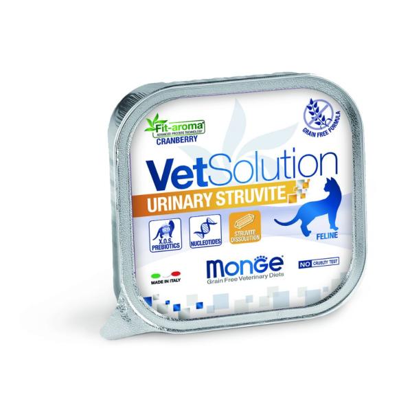 VETSOLUTION - BARQUETTE URINARY STRUVITE POUR CHAT 100 Gr