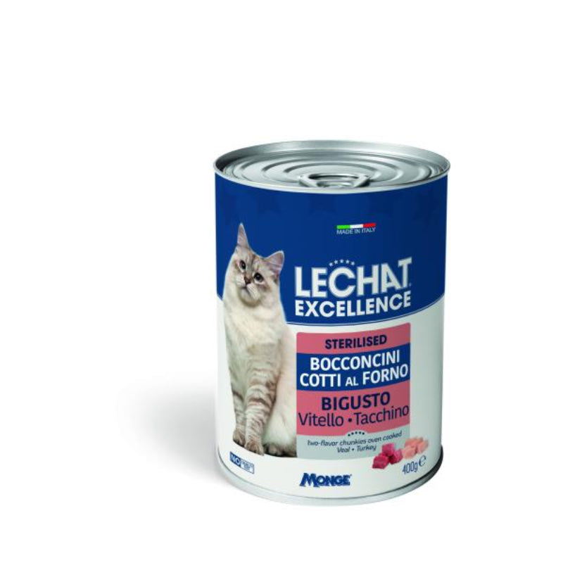 LE CHAT EXCELLENCE - CHUNKS STERILISE AU VEAU&DINDE400GR