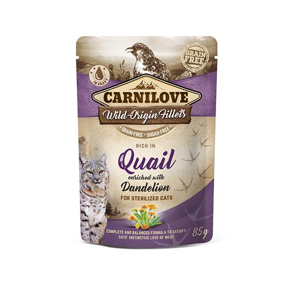 CARNILOVE - POCHON CHAT STERILISE AU QUAIL 85GR