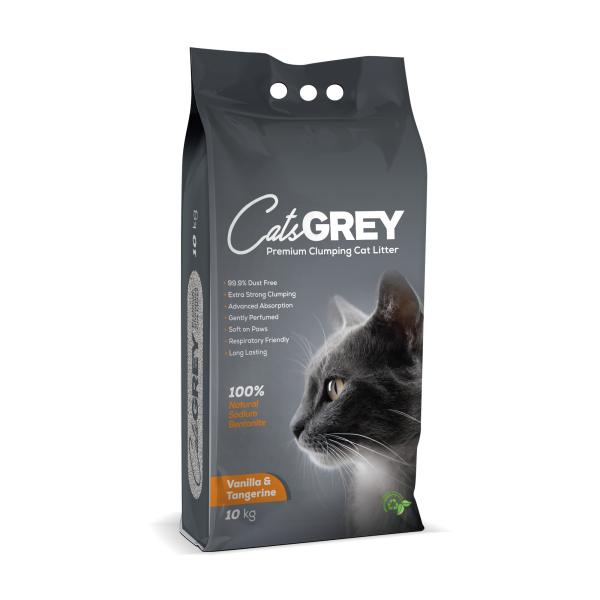 CATS GREY - LITIERE AGGLOMERANTE VANILLA TANGERINE 10KG