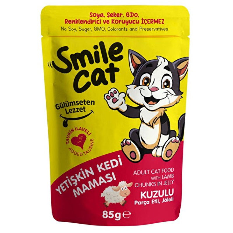 SMILE CAT - POCHON ADULTE CHAT AU AGNEAU GELEE 85GR