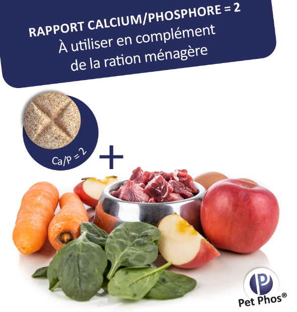 PETPHOS CROISSANCE CHIEN Ca/P=2 - 500 COMPRIMÉS