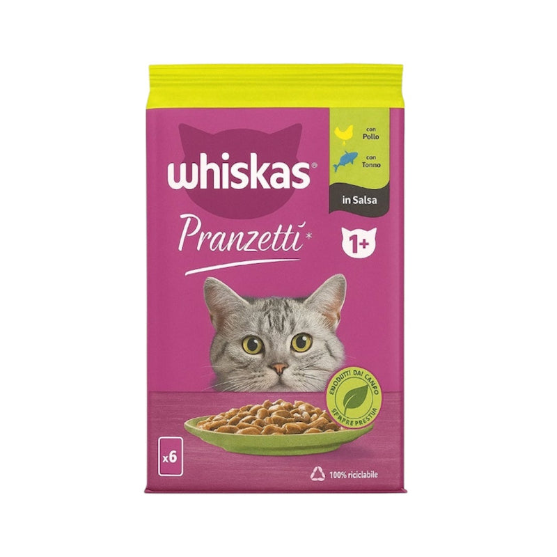 WHISKAS - PACK POCHON AU POULET & THON 6 PCS  50GR
