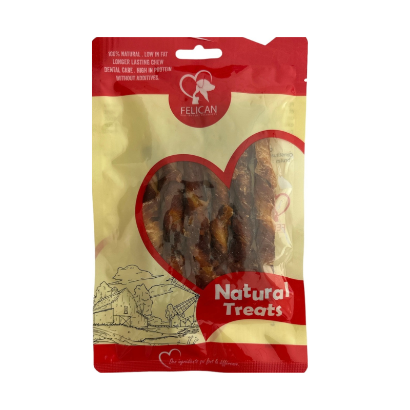 FELICAN - 6 BATONNETS BI-COULEUR POULET 80 GR