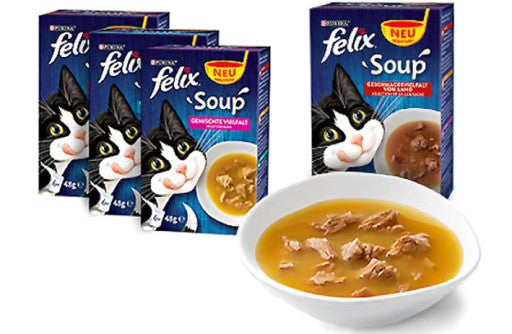 FELIX SOUPE POULET,BOEUF&THON   6*48GR