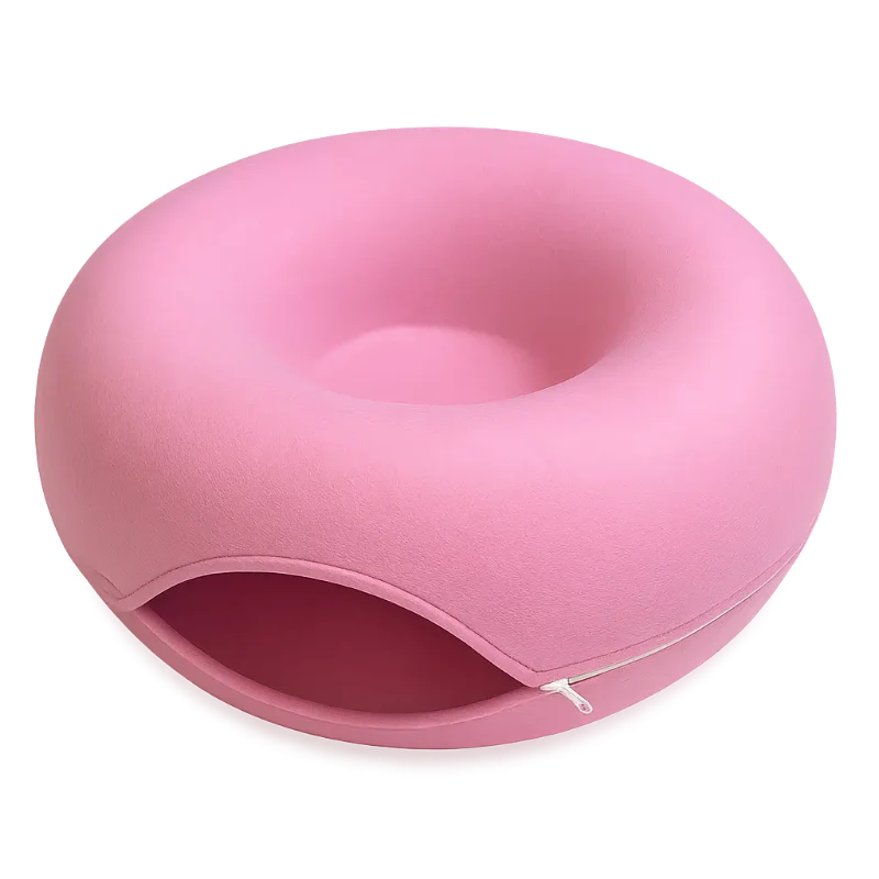 DONUTS TUNNEL ET LIT POUR CHAT EN ROSE