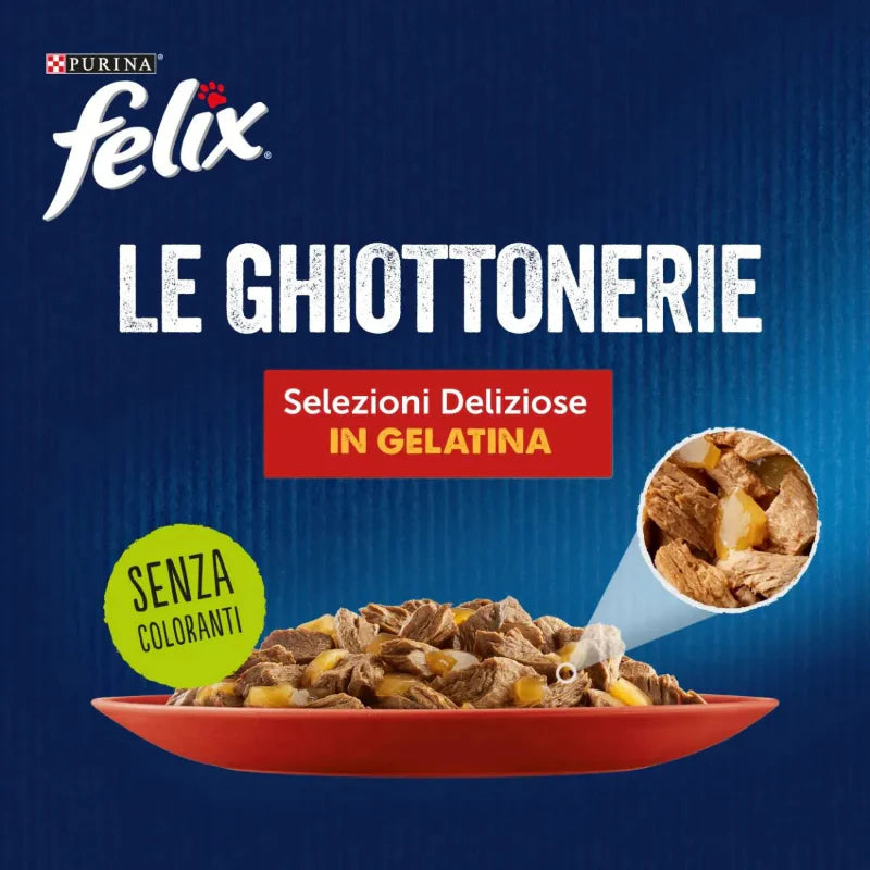 FELIX PACK POCHON POULET,BOEUF,LAPIN & AGNEAU 18*85GR