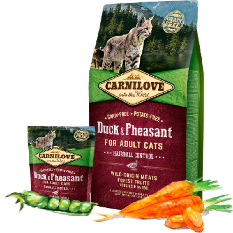 CARNILOVE CHAT CANARD & FAISANT HAIRBALL 2KG