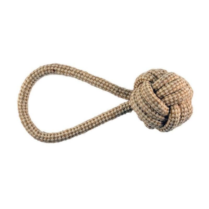 BALLE AVEC CORDE NATURELLE 19CM