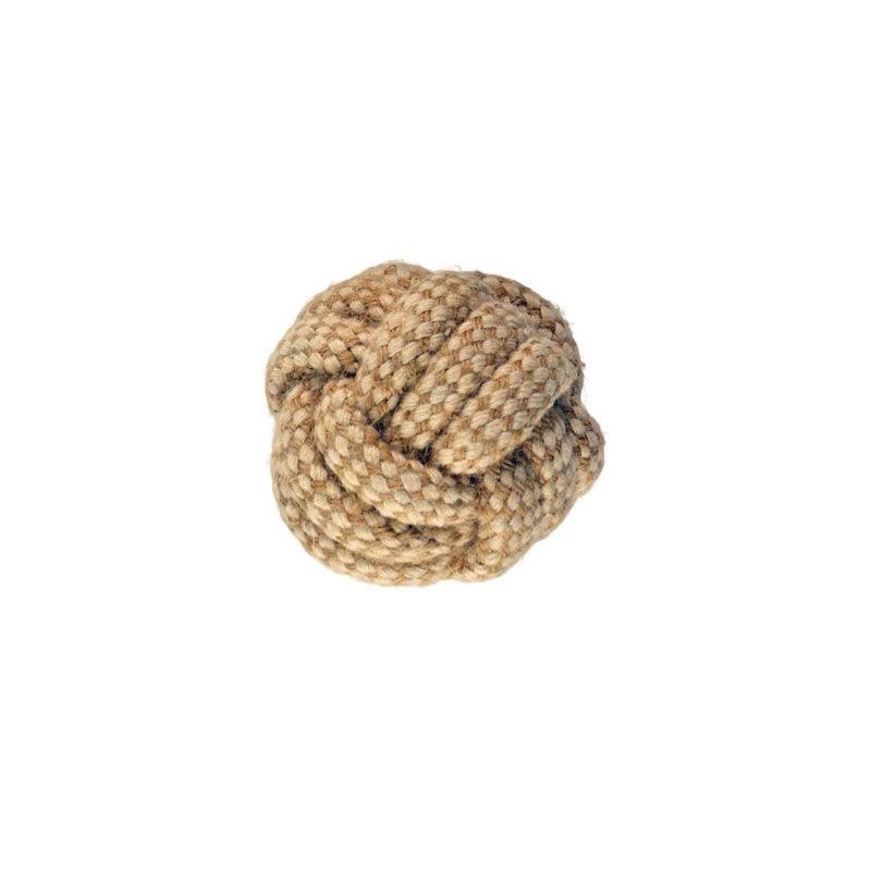 BALLE AVEC CORDE NATURELLE 5CM DE DIAMÈTRE