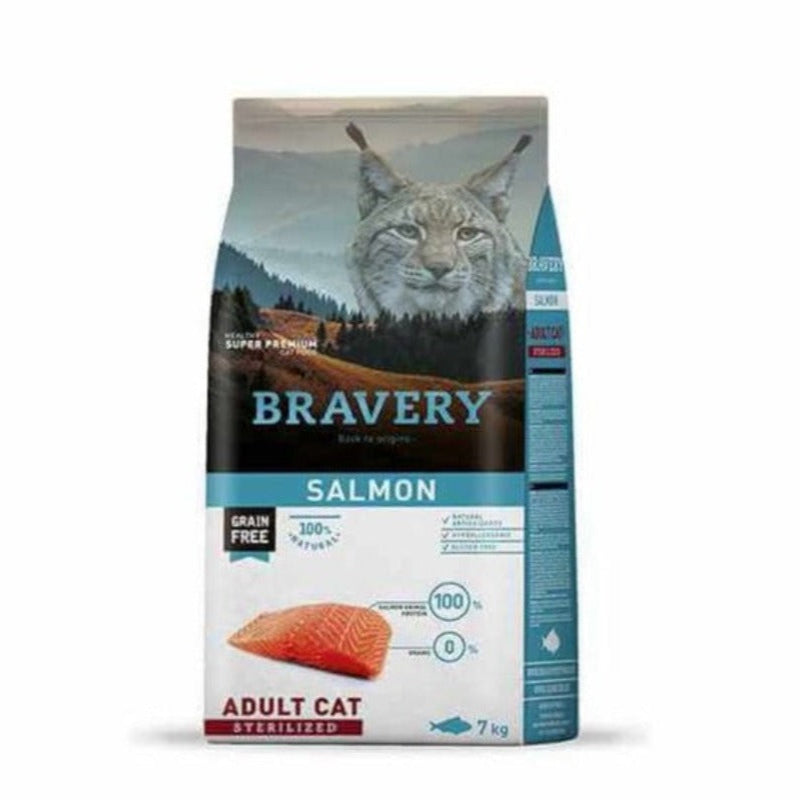 BRAVERY - CHAT STERELISÉ AU SAUMON  7 KG
