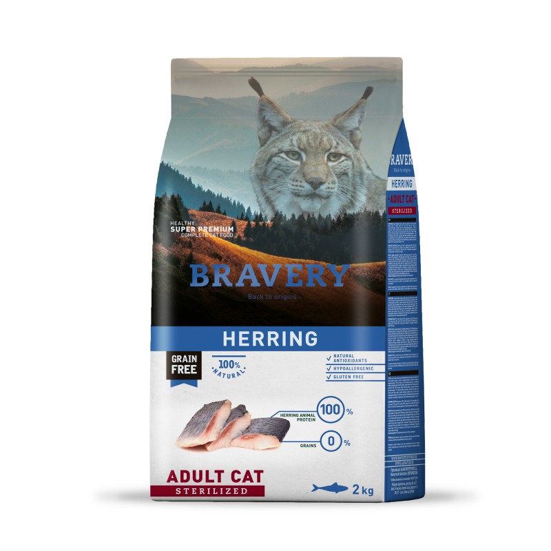 BRAVERY - CHAT STÉRILISÉ AU HARENG 2 Kg