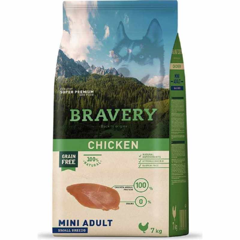 BRAVERY MINI ADULTE  SANS CEREALES POULET 7 KG