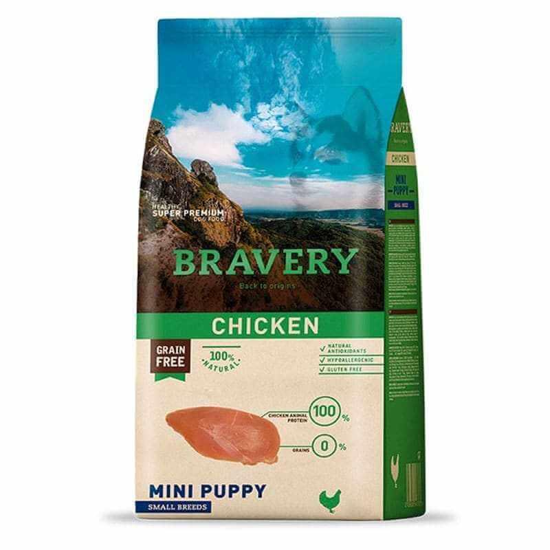 BRAVERY MINI  PUPPY SANS  CEREALES  POULET  2 KG