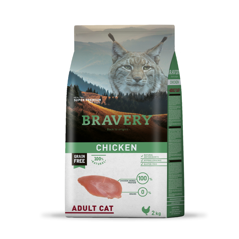BRAVERY - CHAT ADULTE AU POULET  2 KG