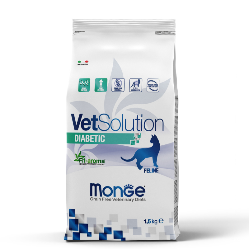 MONGE CROQUETTE VET DIABETIC POUR CHAT 1.5 KG
