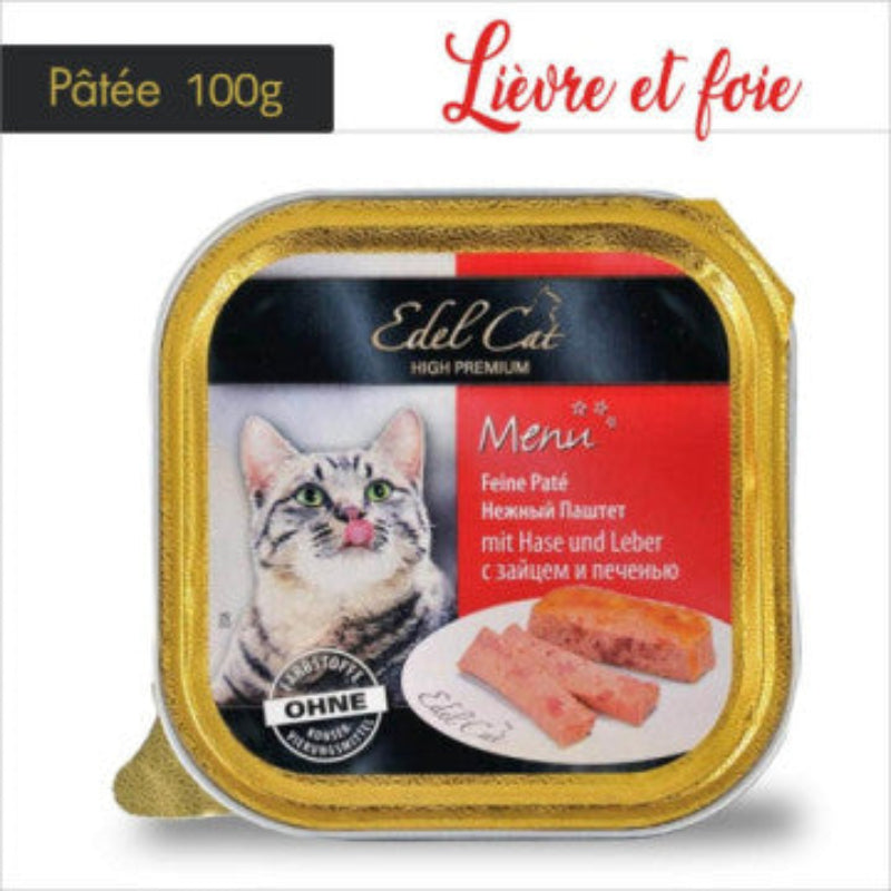 EDEL CAT - BARQUETTE AU LAPIN & FOIE 100 Gr