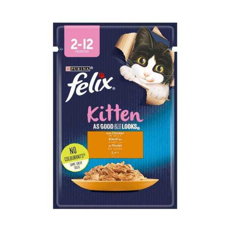 FELIX POCHON AU POULET POUR CHATON 2-12 MOIS