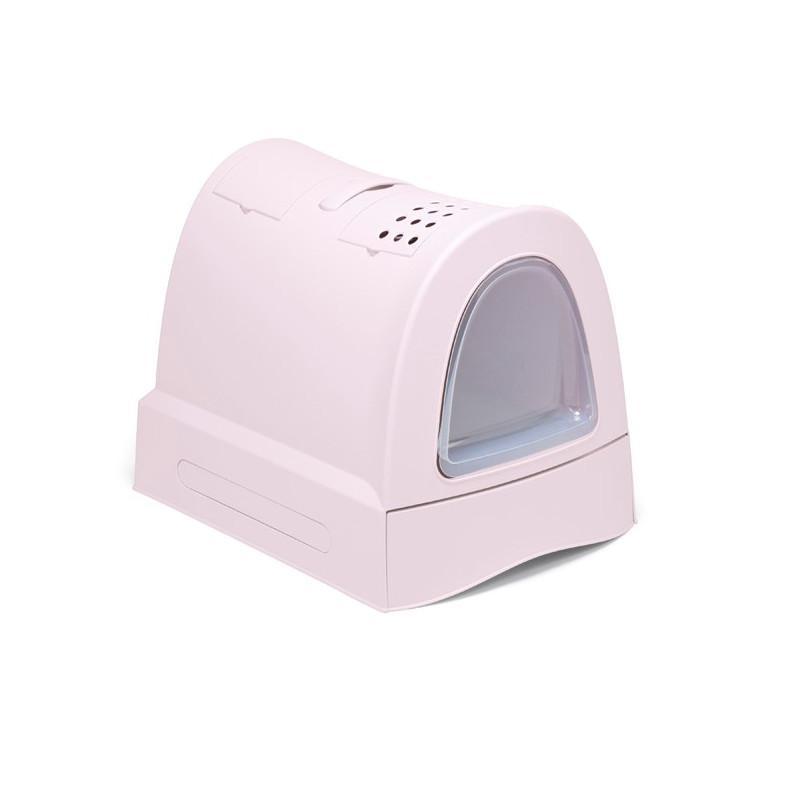 Maison de Toilette ZUMA avec Filtre et Tiroir pour Chat Rose