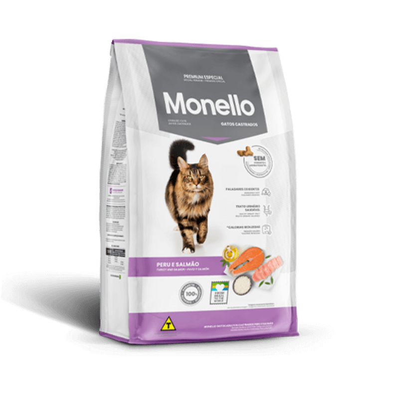 MONELLO - CROQUETTE CHAT STERILISE AU DINDE & SAUMON 1 KG