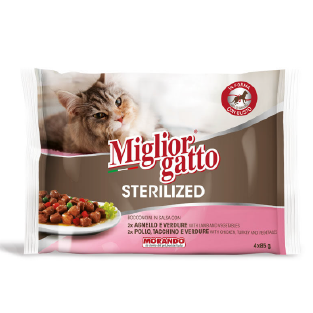 MIGLIOR GATTO- Sterilized petites bouchées en sauce 4x85 GR