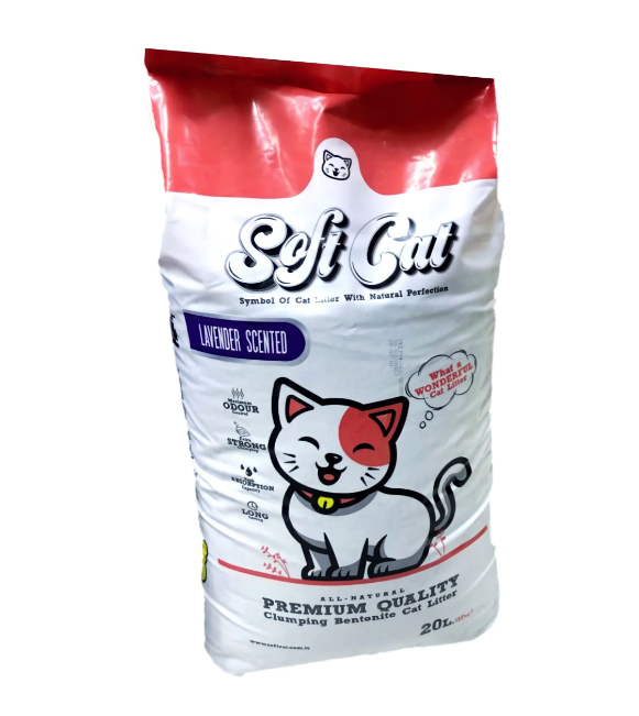SOFT CAT LITIÈRE AGGLOMÉRANTE PARFUMÉ 20 L -LAVANDE-