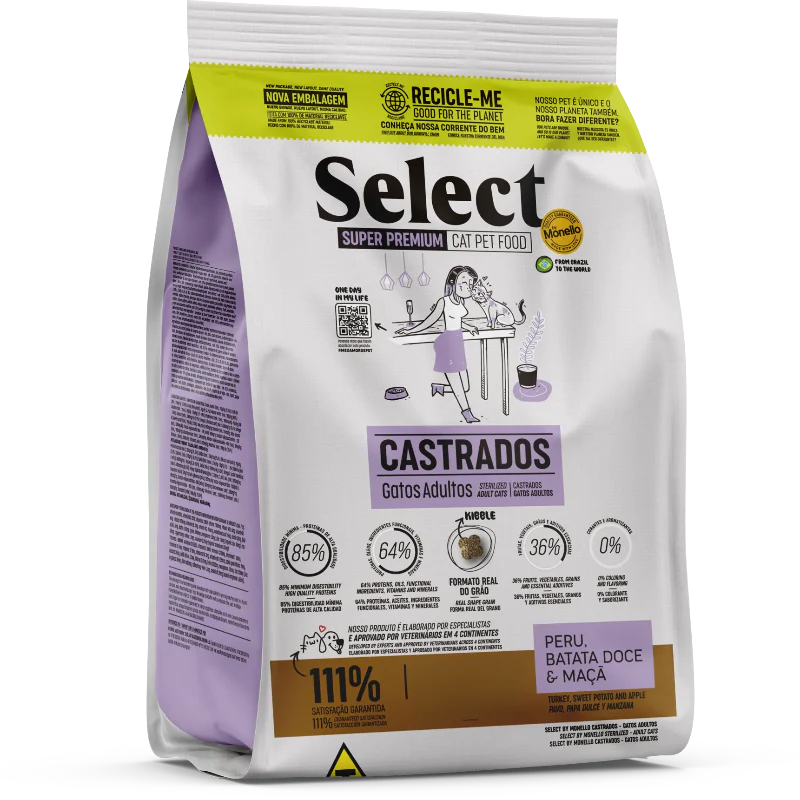 SELECT - CROQUETTE POUR CHAT STERILISE AU DINDE 1.5KG