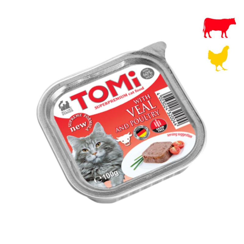 TOMI - BARQUETTE AU VEAU & POULET - 100 Gr