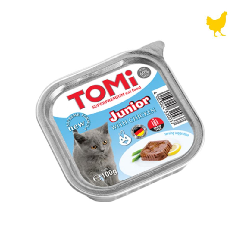 TOMI - BARQUETTE POUR CHATON AU POULET 100 Gr