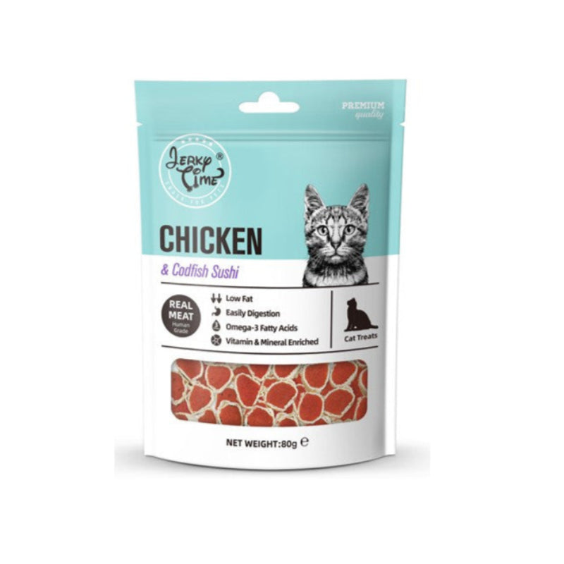 JERKY TIME - FRIANDISE SUSHI POULET&CABILLAUD 80 G